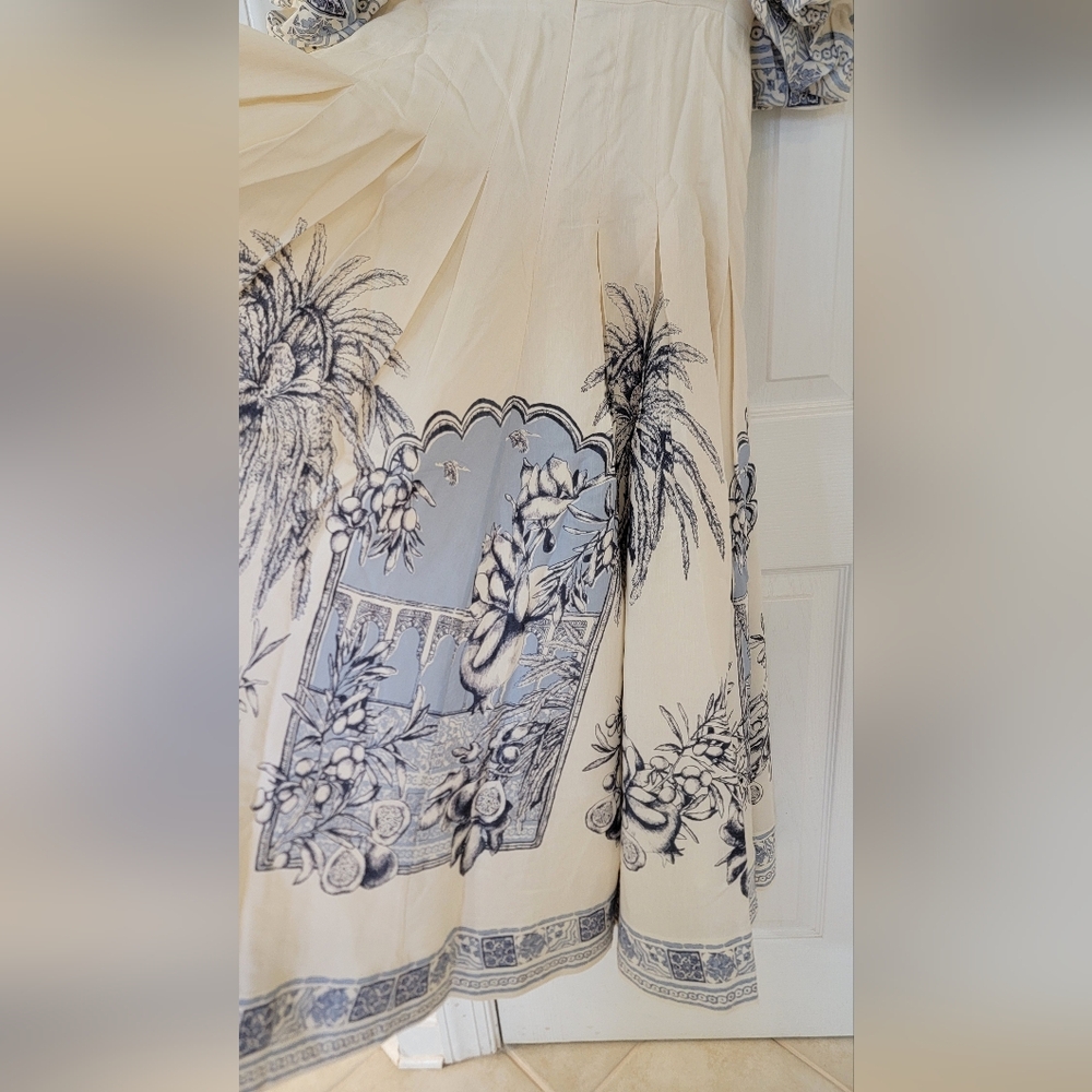 Alémais Villa Romantica linen-blend midi dress US 4 - Picture 8 of 11